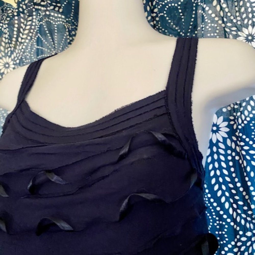 Express Navy Blue Ruffle Tank - Picture 4 of 10